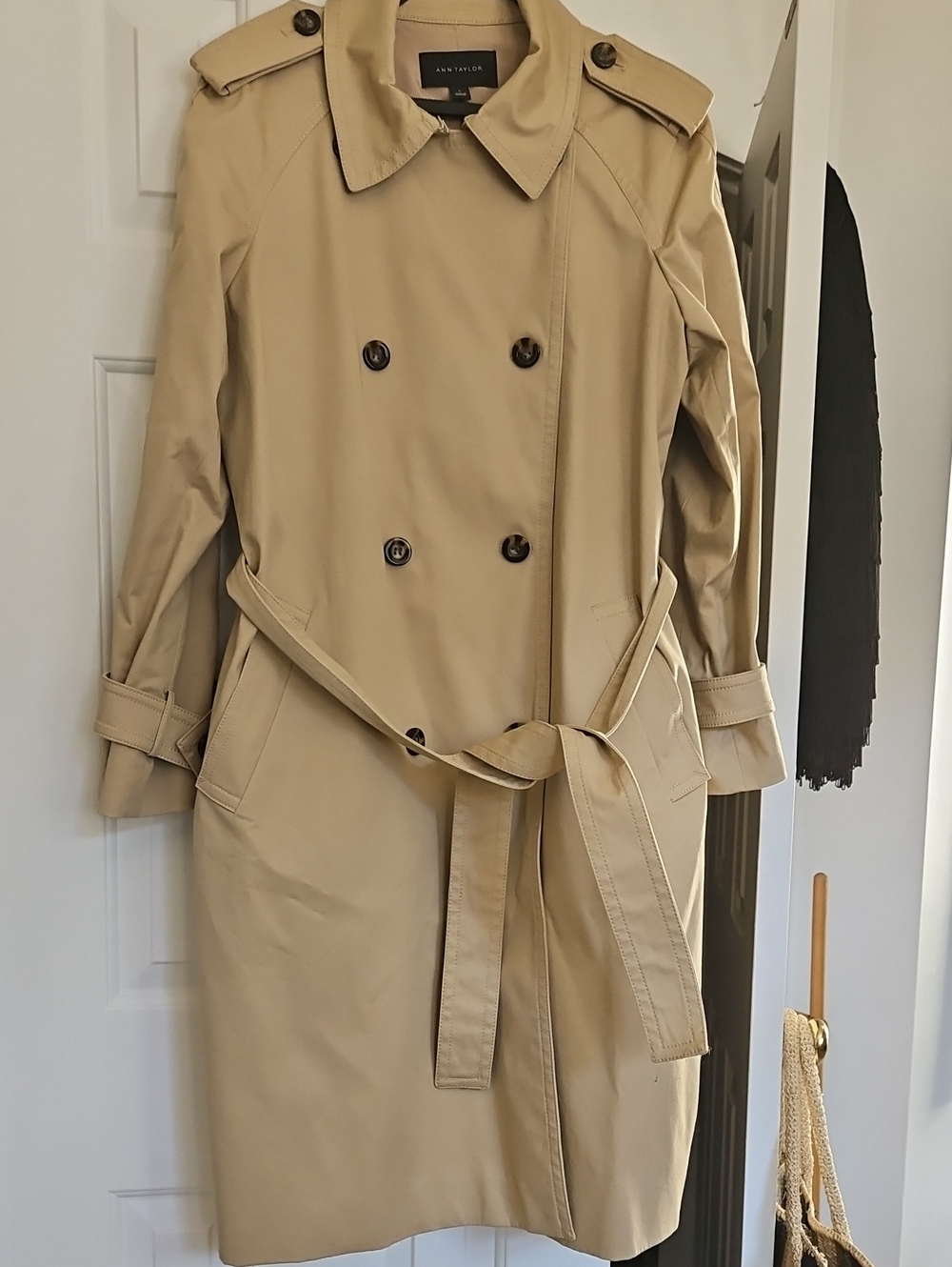 Ann Taylor Khaki Trench Coat with Belt